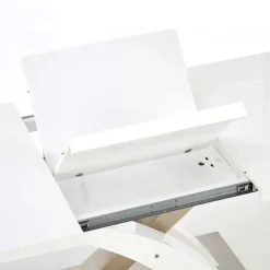 Garnero Arredamenti Tavolo 160/220cm in vetro allungabile bianco lucido Iride Gihome® Bianco Lucido - Grigio Online