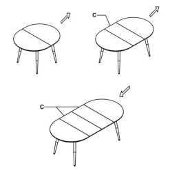 Garnero Arredamenti Tavolo 120/200cm ovale allungabile bianco rovere miele Papiro Gihome® Bianco - Rovere Rustico Outlet