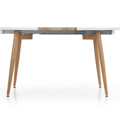 Garnero Arredamenti Tavolo 120/200cm ovale allungabile bianco rovere miele Papiro Gihome® Bianco - Rovere Rustico Outlet