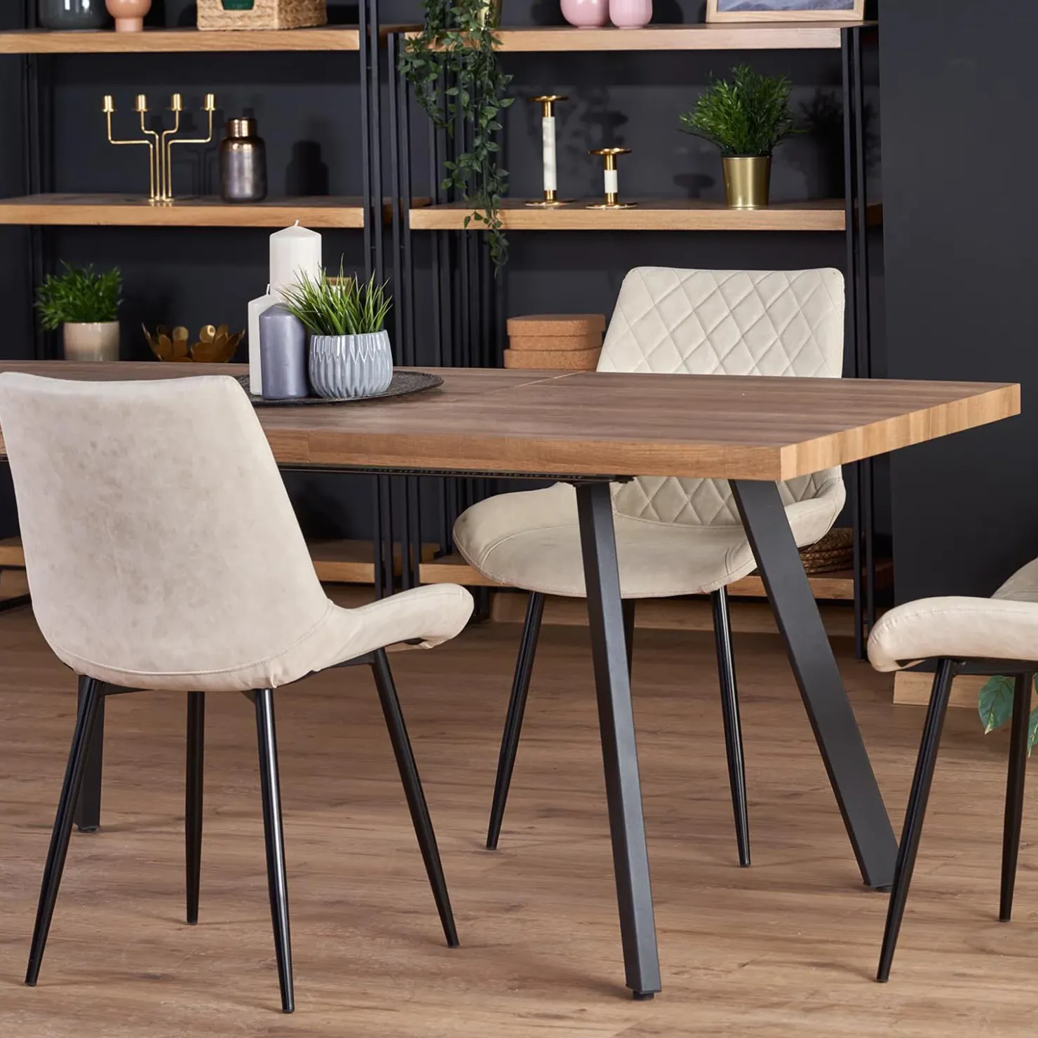 Garnero Arredamenti Tavolo 140/180cm rettangolare allungabile noce miele nero Meja Outlet