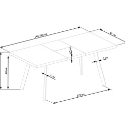 Garnero Arredamenti Tavolo 140/180cm rettangolare allungabile noce miele nero Meja Outlet