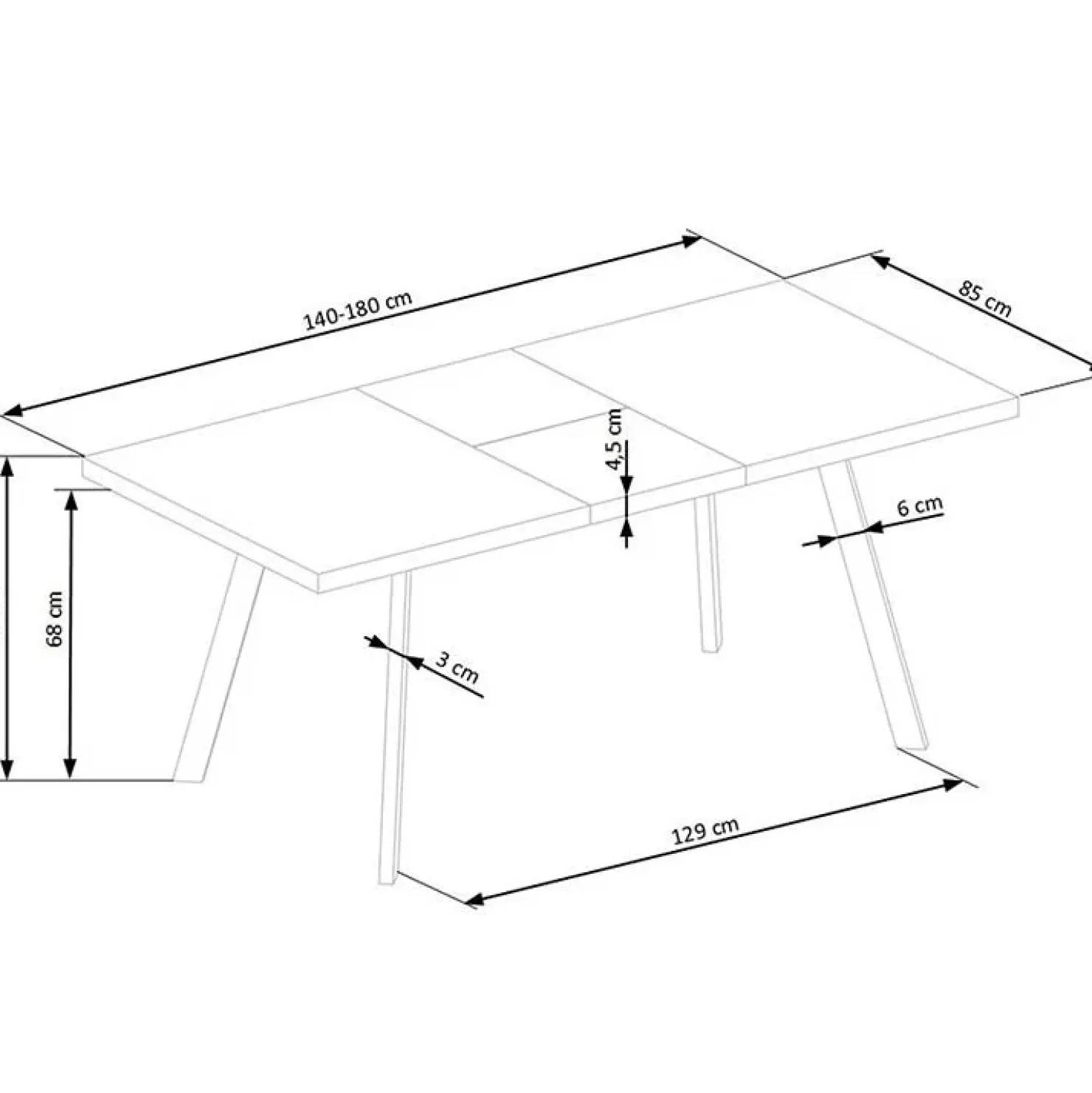 Garnero Arredamenti Tavolo 140/180cm rettangolare allungabile noce miele nero Meja Outlet