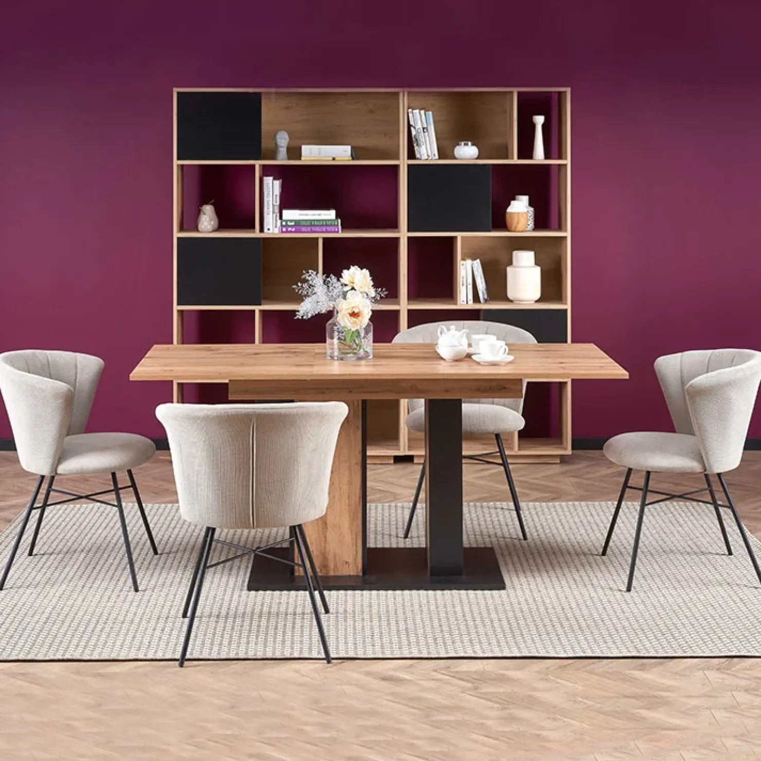 Garnero Arredamenti Tavolo 130/175cm rettangolare allungabile rovere nero Piave Sale