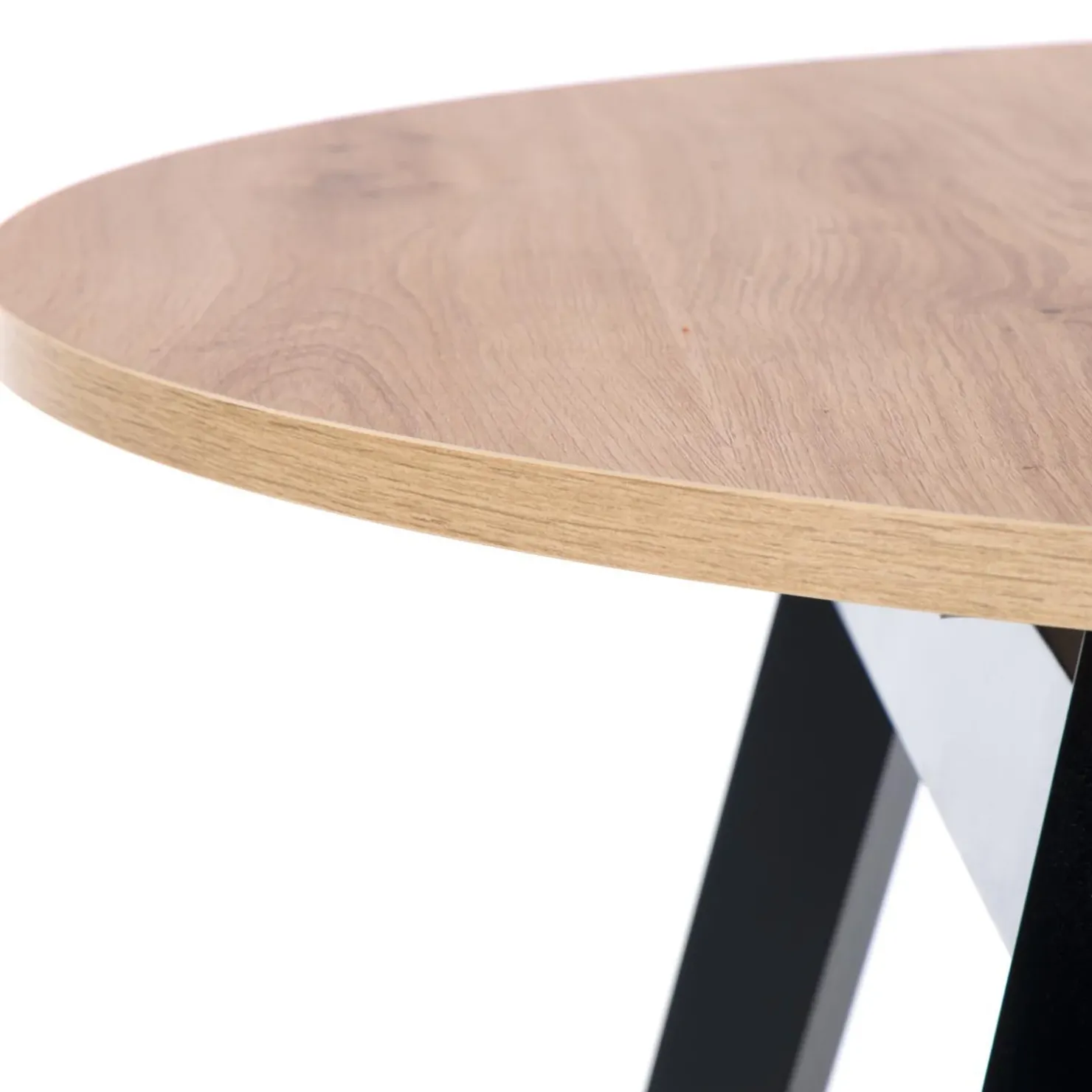 Garnero Arredamenti Tavolo 102/142cm rotondo allungabile moderno rovere nero Medina Rovere - Nero New