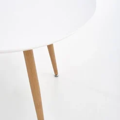 Garnero Arredamenti Tavolo 120/200cm rotondo ovale bianco rovere sanremo Papiro Gihome® Bianco - Rovere Discount