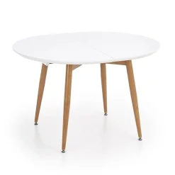 Garnero Arredamenti Tavolo 120/200cm rotondo ovale bianco rovere sanremo Papiro Gihome® Bianco - Rovere Discount