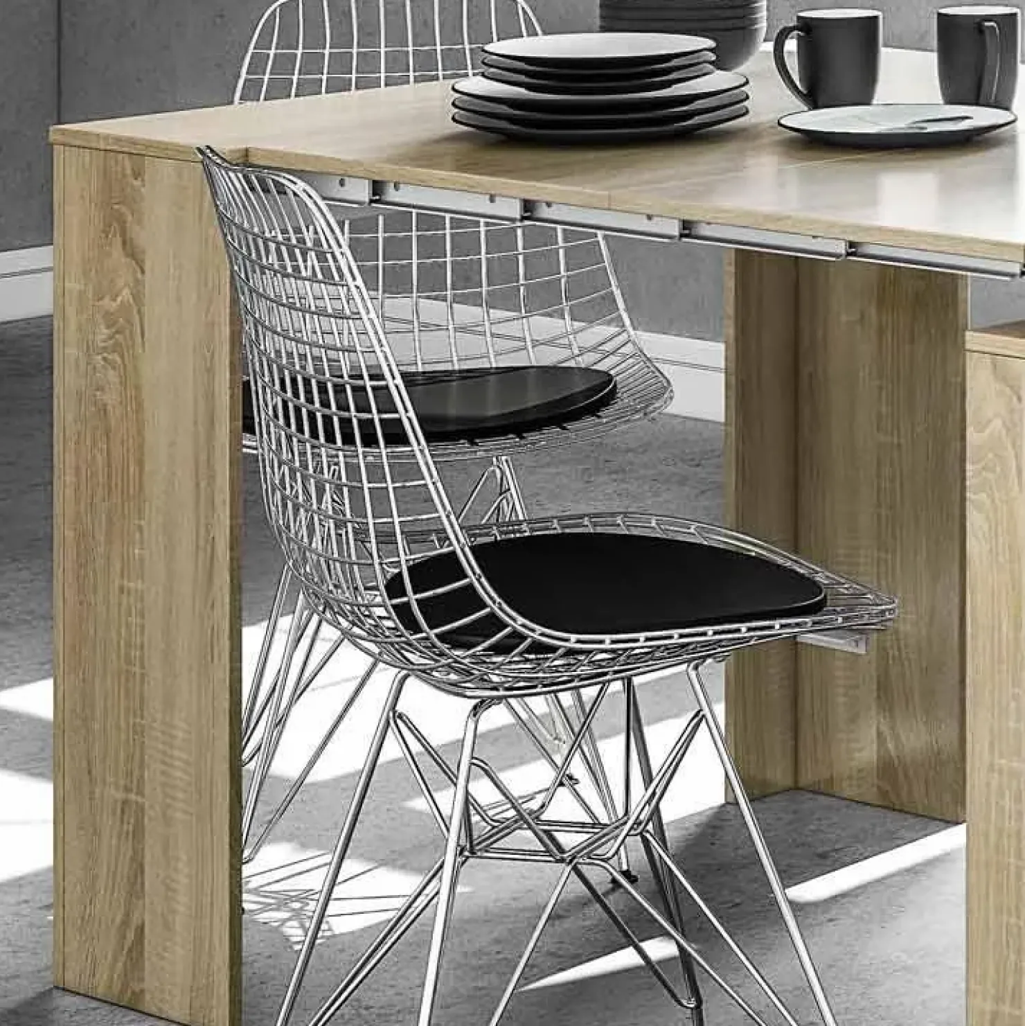 Garnero Arredamenti Tavolo consolle allungabile 51/237cm naturale Asia Gihome® Rovere Discount