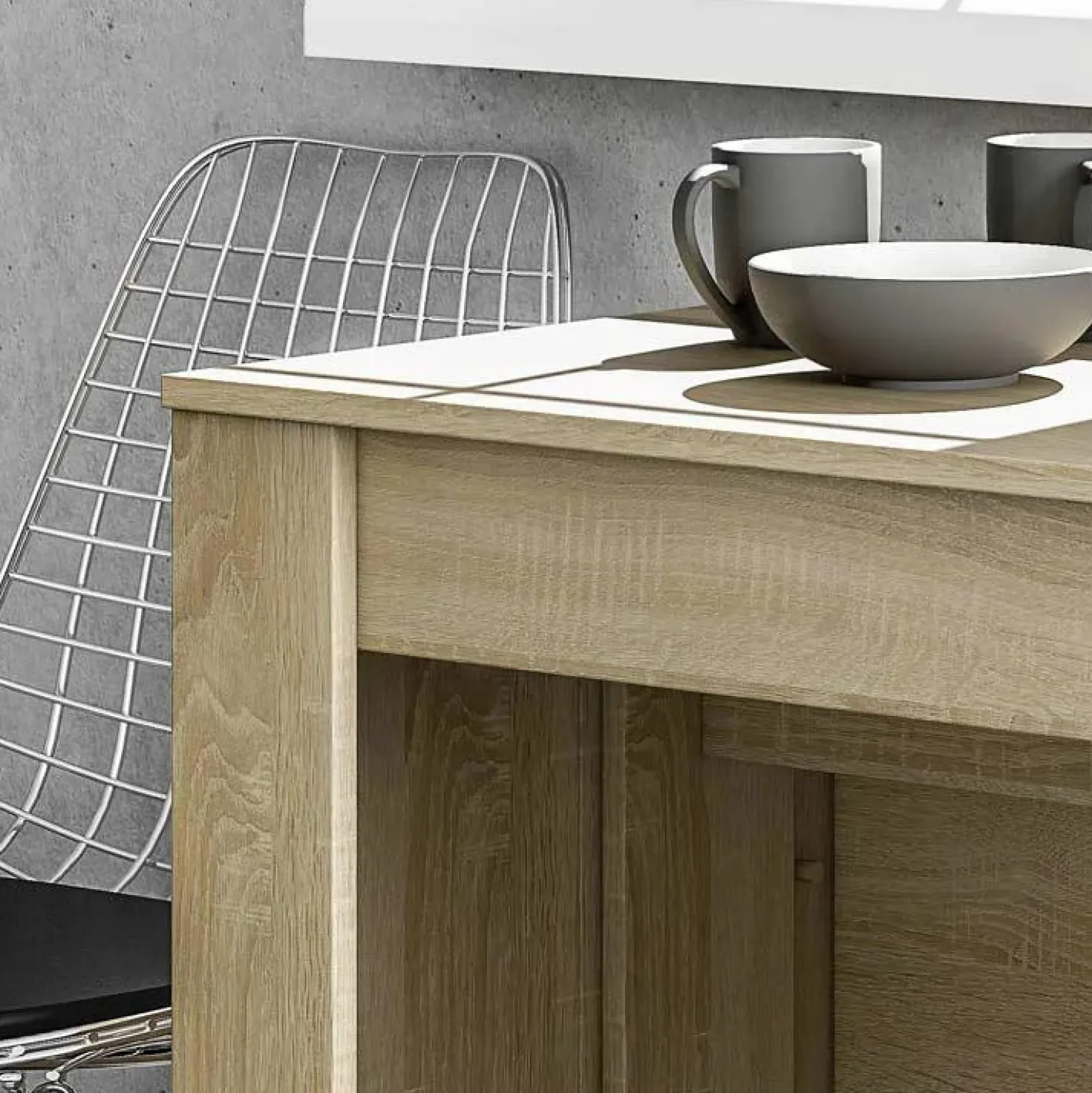 Garnero Arredamenti Tavolo consolle allungabile 51/237cm naturale Asia Gihome® Rovere Discount