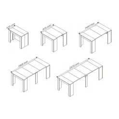 Garnero Arredamenti Tavolo consolle allungabile 51/237cm bianco lucido Atalanta Clearance