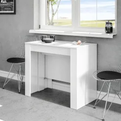 Garnero Arredamenti Tavolo consolle allungabile 51/237cm Asia Gihome® Bianco Lucido