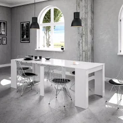 Garnero Arredamenti Tavolo consolle allungabile 51/237cm Asia Gihome® Bianco Lucido