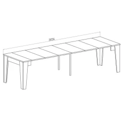 Garnero Arredamenti Tavolo consolle allungabile 54-306x90 cm bianco frassino Grace Gihome® Bianco Frassinato New