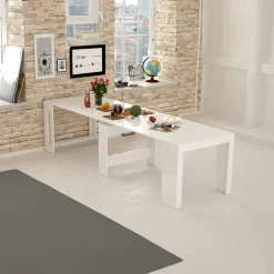 Garnero Arredamenti Tavolo consolle allungabile 50-300cm Zenzero Bianco Lucido Clearance