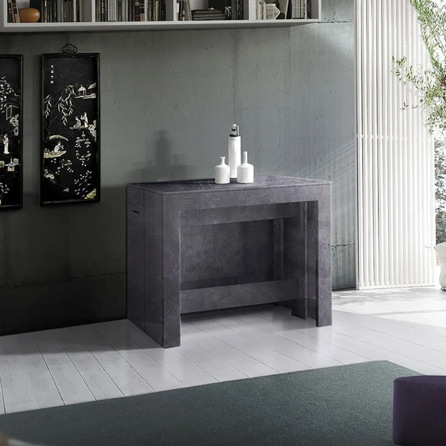 Garnero Arredamenti Tavolo consolle allungabile 50-300cm Zenzero Ossido Sale