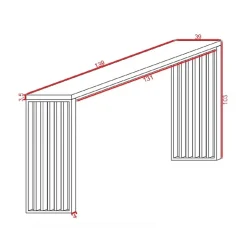 Garnero Arredamenti Tavolo consolle da cucina 139x39cm moderno industrial rovere nero Mentana Hot