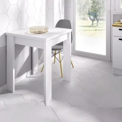 Garnero Arredamenti Tavolo da cucina allungabile 67-134x67cm in legno bianco Koke Online