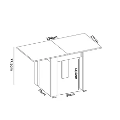 Garnero Arredamenti Tavolo da cucina allungabile 67-134x67cm in legno bianco Koke Online