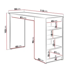 Garnero Arredamenti Tavolo da cucina 115x102cm moderno con ripiani bianco Mansel Clearance