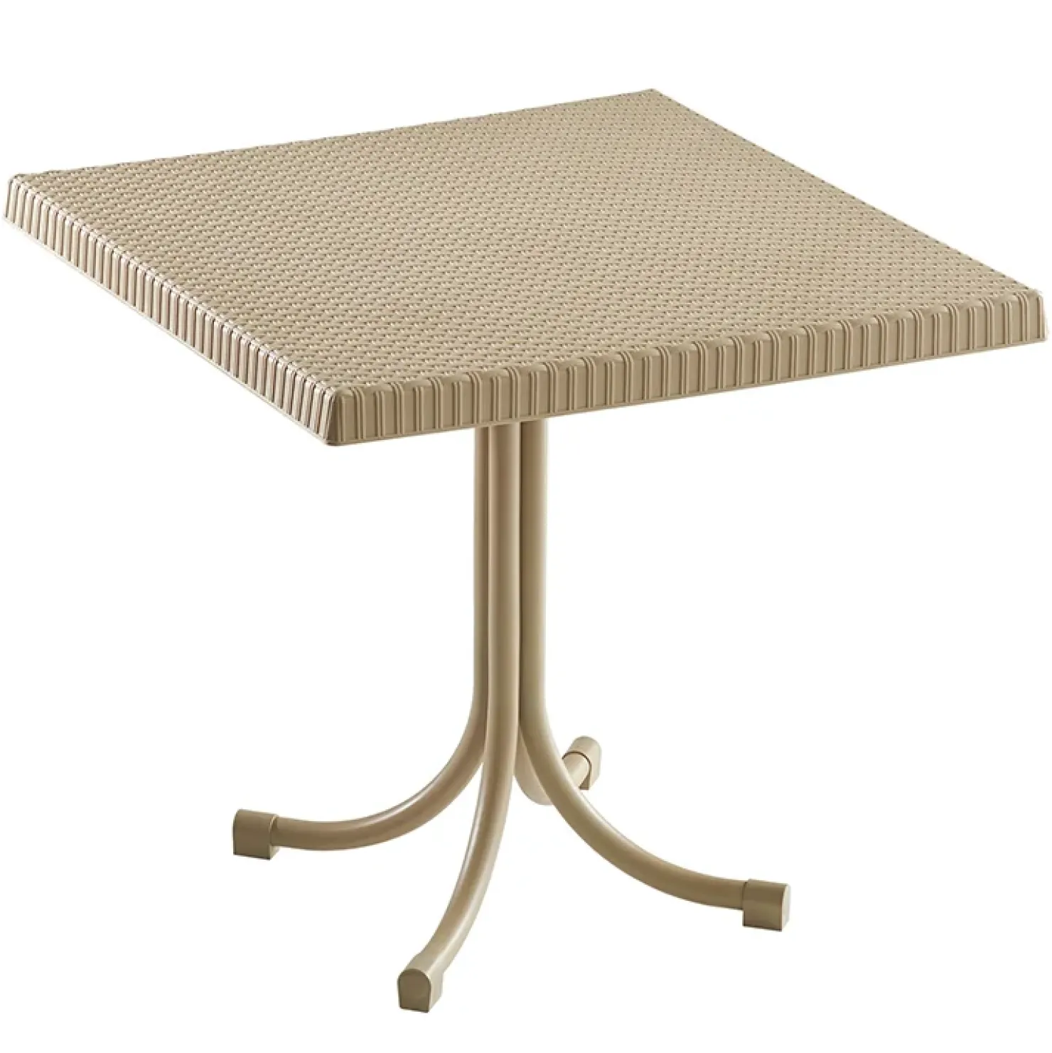 Garnero Arredamenti Tavolo da giardino esterno bar dehors quadrato 80x80cm polipropilene effetto rattan Ivo Tortora New