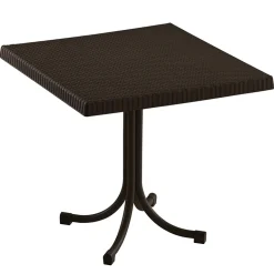 Garnero Arredamenti Tavolo da giardino esterno bar dehors quadrato 80x80cm polipropilene effetto rattan Ivo Marrone Sale