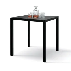 Garnero Arredamenti Tavolo da giardino 80x80 cm impilabile metallo grigio antracite Atlantis Best