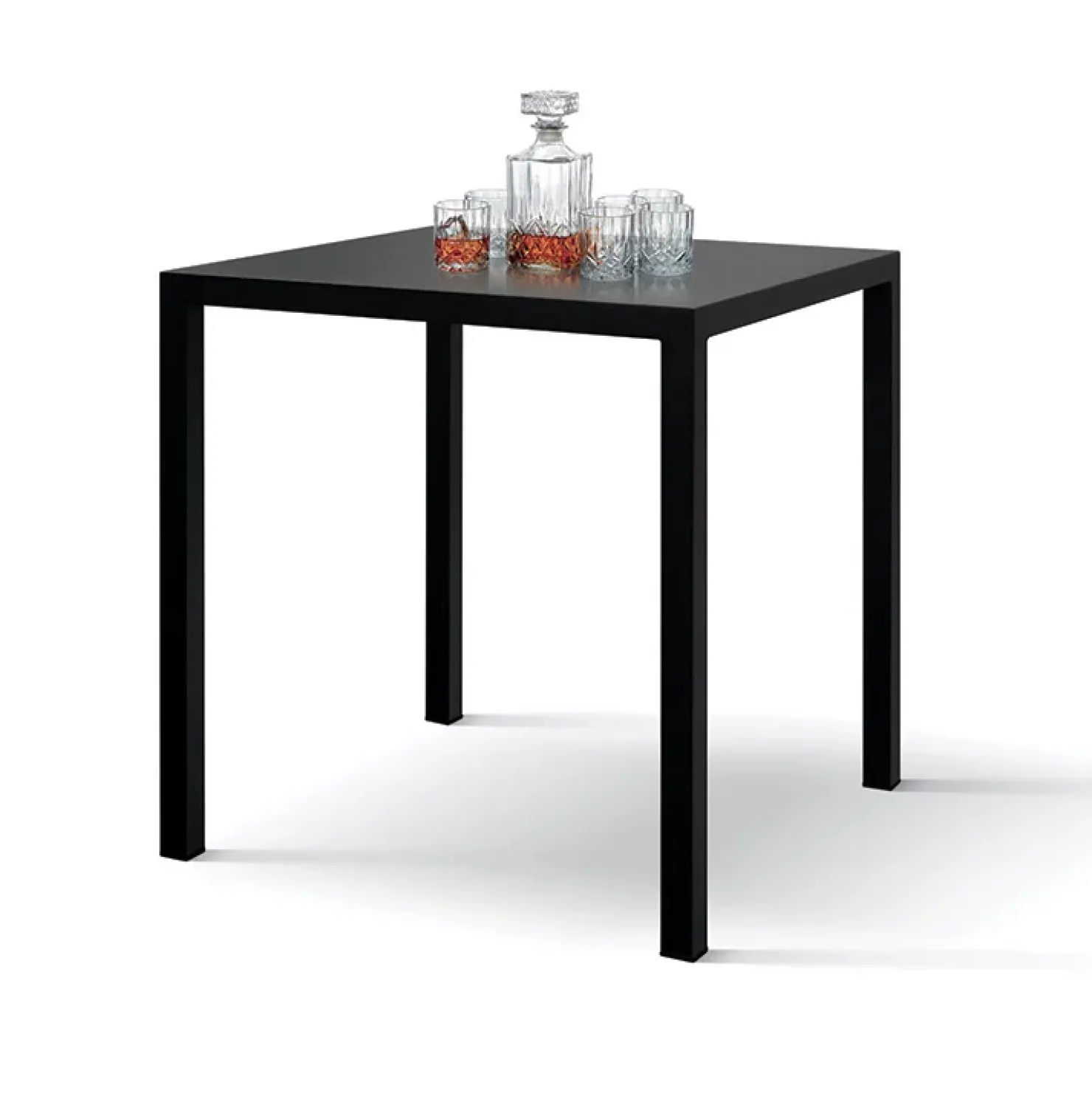 Garnero Arredamenti Tavolo da giardino 80x80 cm impilabile metallo grigio antracite Atlantis Best