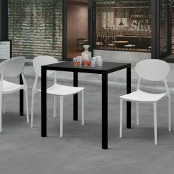 Garnero Arredamenti Tavolo da giardino 70x70 cm impilabile metallo grigio antracite Atlantis Best