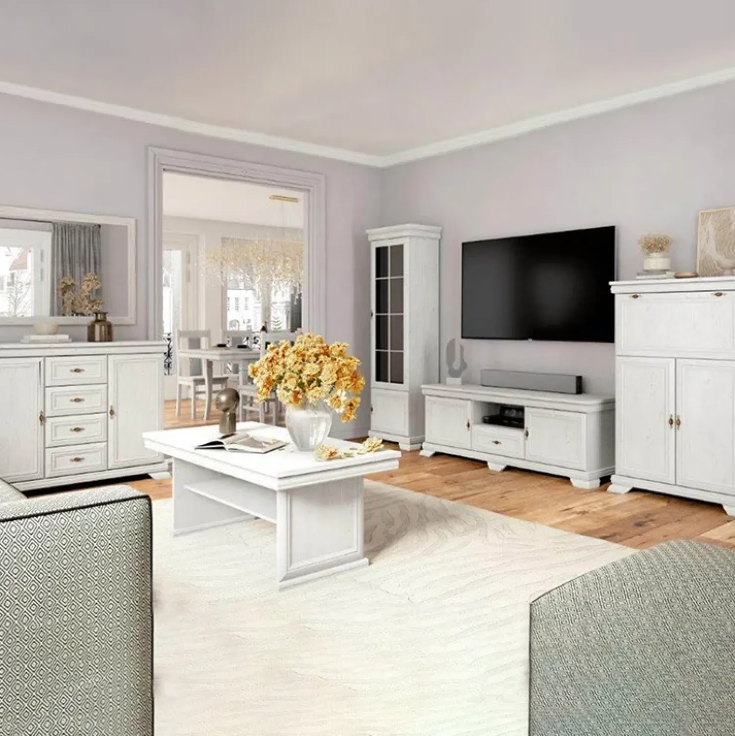 Garnero Arredamenti Tavolo da pranzo allungabile 160/203cm shabby Kelly Bianco Frassinato Online