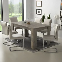 Garnero Arredamenti Tavolo da pranzo allungabile 160/220 cm moderno Basalt Rovere Grigio Clearance