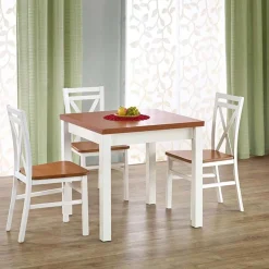 Garnero Arredamenti Tavolo da pranzo allungabile moderno 80/160cm noce bianco Akainu Bianco Opaco - Noce