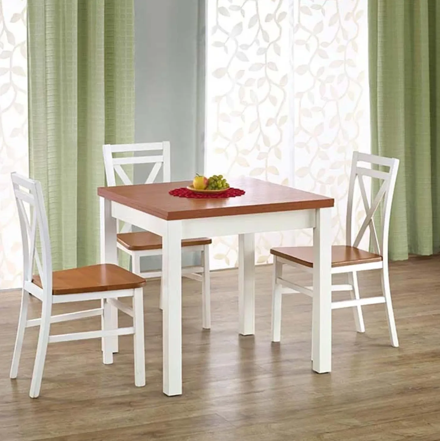 Garnero Arredamenti Tavolo da pranzo allungabile moderno 80/160cm noce bianco Akainu Bianco Opaco - Noce