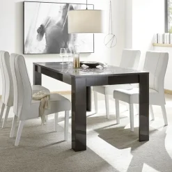 Garnero Arredamenti Tavolo da pranzo allungabile 137/185cm grigio laccato lucido Paradise Antracite Hot