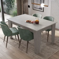 Garnero Arredamenti Tavolo da pranzo allungabile 140/200 cm moderno Orbis Cemento New