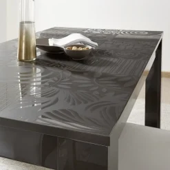 Garnero Arredamenti Tavolo da pranzo allungabile 180/228cm grigio laccato lucido Paradise Antracite