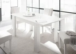 Garnero Arredamenti Tavolo da pranzo allungabile moderno 137/185cm bianco opaco Halston Discount