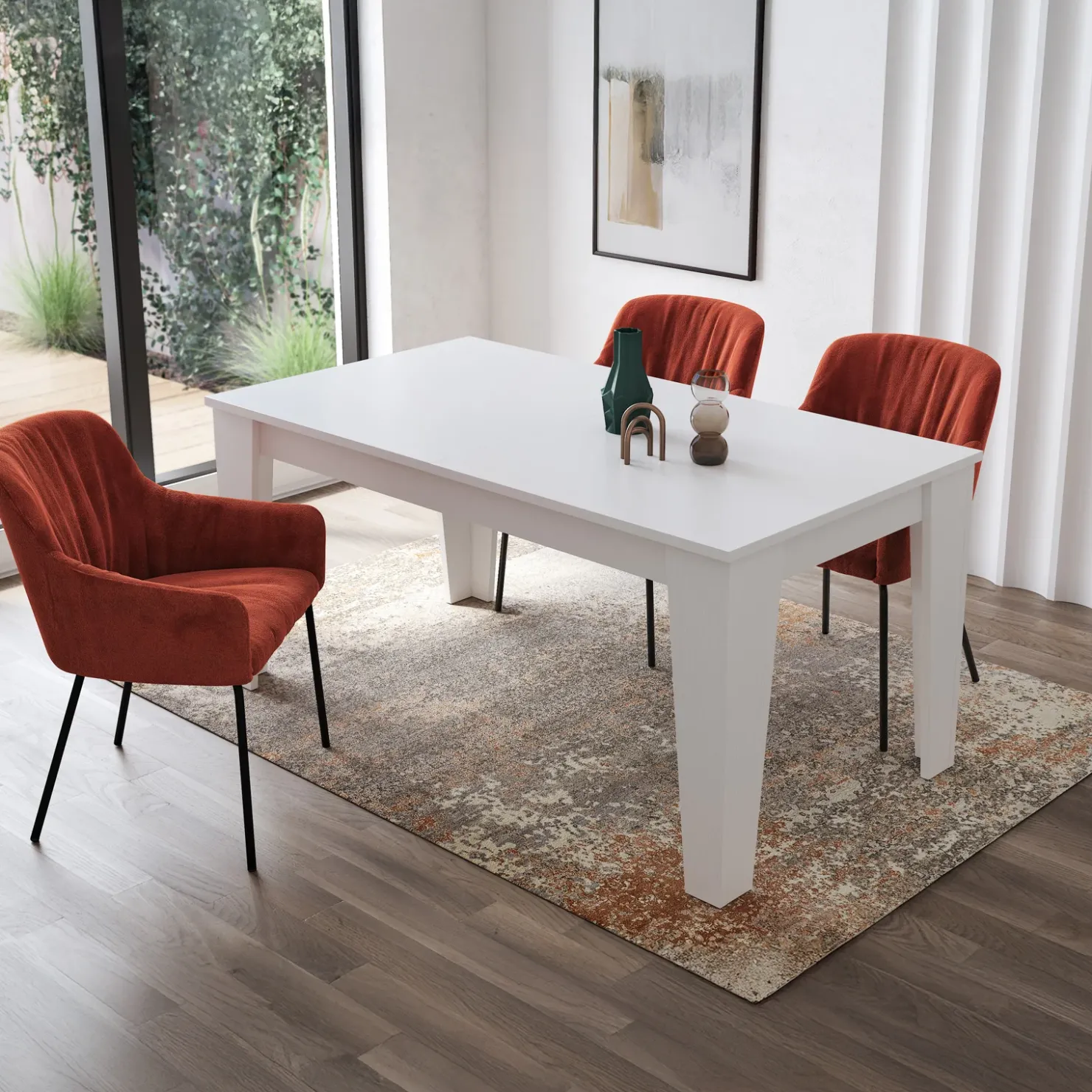 Garnero Arredamenti Tavolo da pranzo allungabile 160/220 cm moderno Orbis Bianco Opaco Best