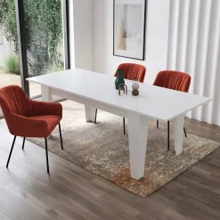 Garnero Arredamenti Tavolo da pranzo allungabile 160/220 cm moderno Orbis Bianco Opaco Best