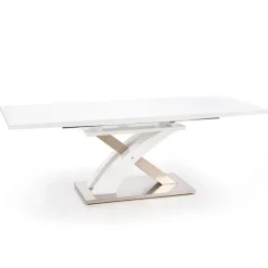 Garnero Arredamenti Tavolo da pranzo allungabile 160/220cm moderno bianco lucido Iride Gihome® Bianco Lucido - Argento Best