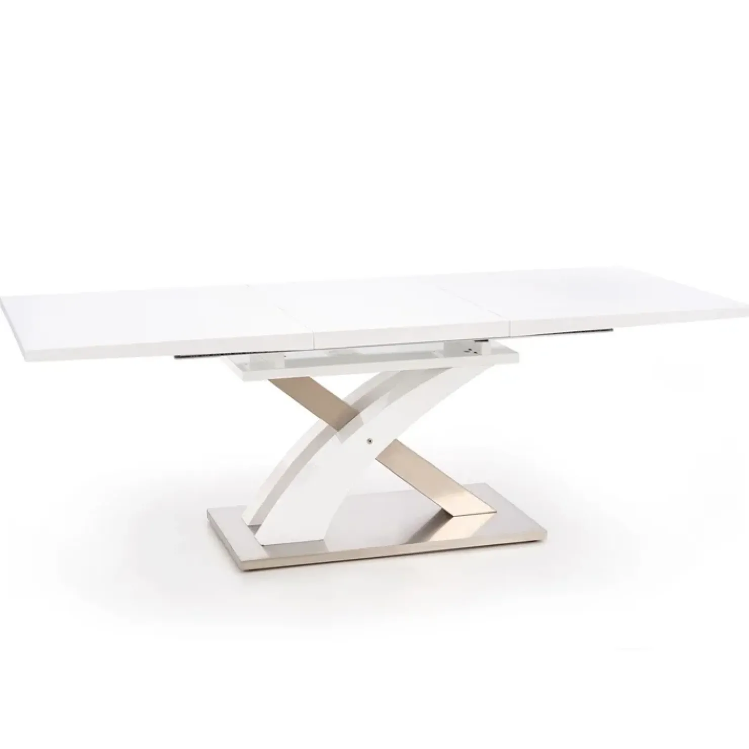 Garnero Arredamenti Tavolo da pranzo allungabile 160/220cm moderno bianco lucido Iride Gihome® Bianco Lucido - Argento Best