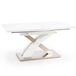 Garnero Arredamenti Tavolo da pranzo allungabile 160/220cm moderno bianco lucido Iride Gihome® Bianco Lucido - Argento Best