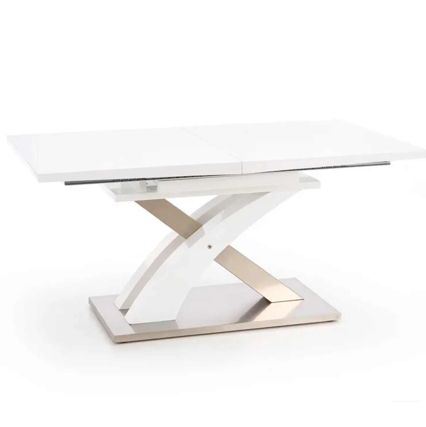 Garnero Arredamenti Tavolo da pranzo allungabile 160/220cm moderno bianco lucido Iride Gihome® Bianco Lucido - Argento Best