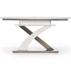 Garnero Arredamenti Tavolo da pranzo allungabile 160/220cm moderno bianco lucido Iride Gihome® Bianco Lucido - Argento Best