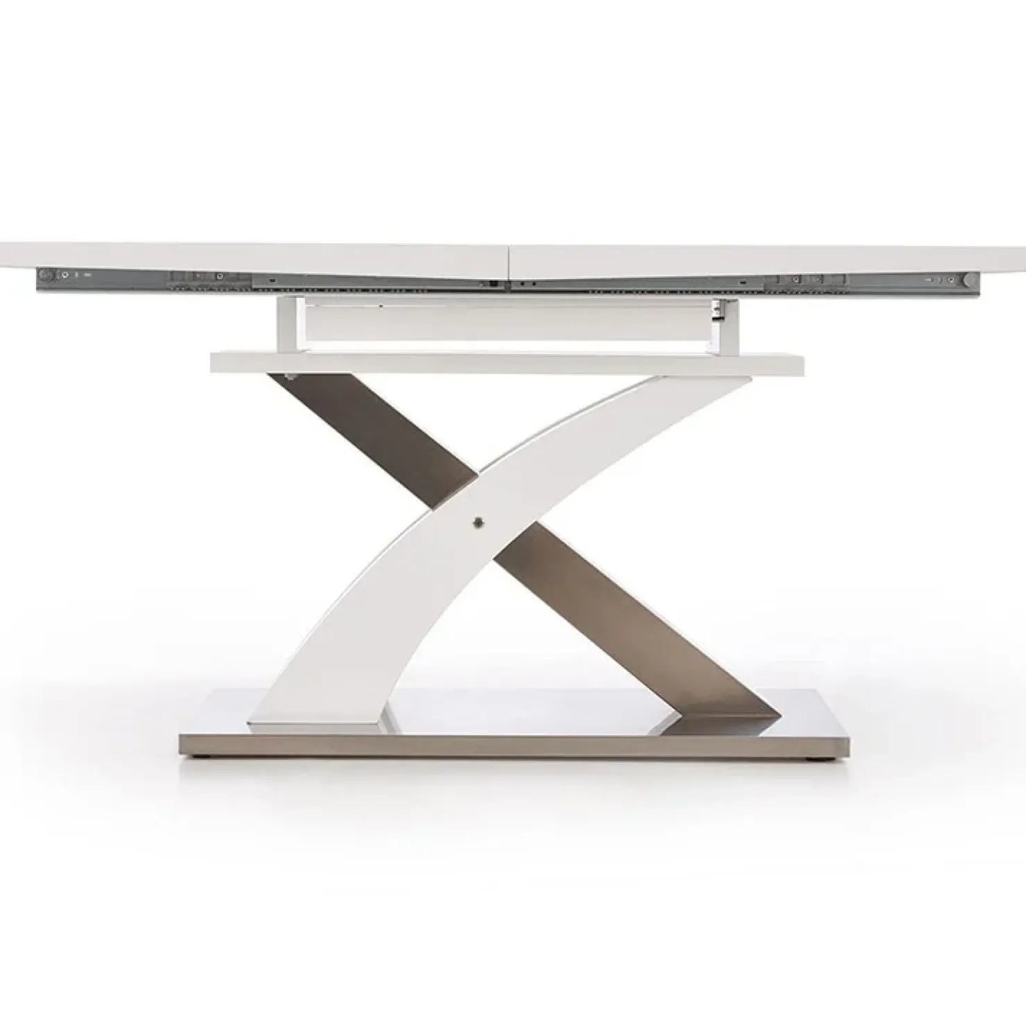 Garnero Arredamenti Tavolo da pranzo allungabile 160/220cm moderno bianco lucido Iride Gihome® Bianco Lucido - Argento Best