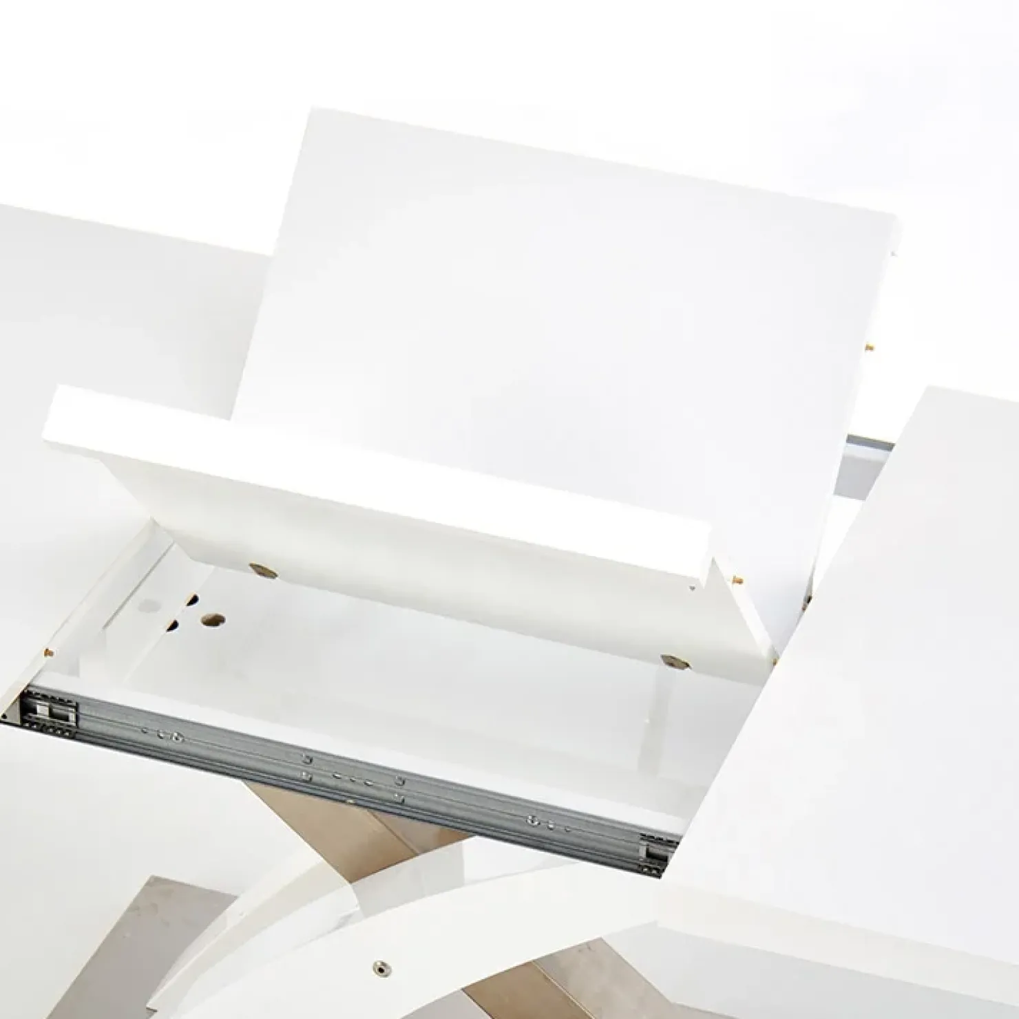 Garnero Arredamenti Tavolo da pranzo allungabile 160/220cm moderno bianco lucido Iride Gihome® Bianco Lucido - Argento Best