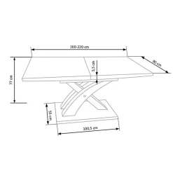 Garnero Arredamenti Tavolo da pranzo allungabile 160/220cm moderno bianco lucido Iride Gihome® Bianco Lucido - Argento Best