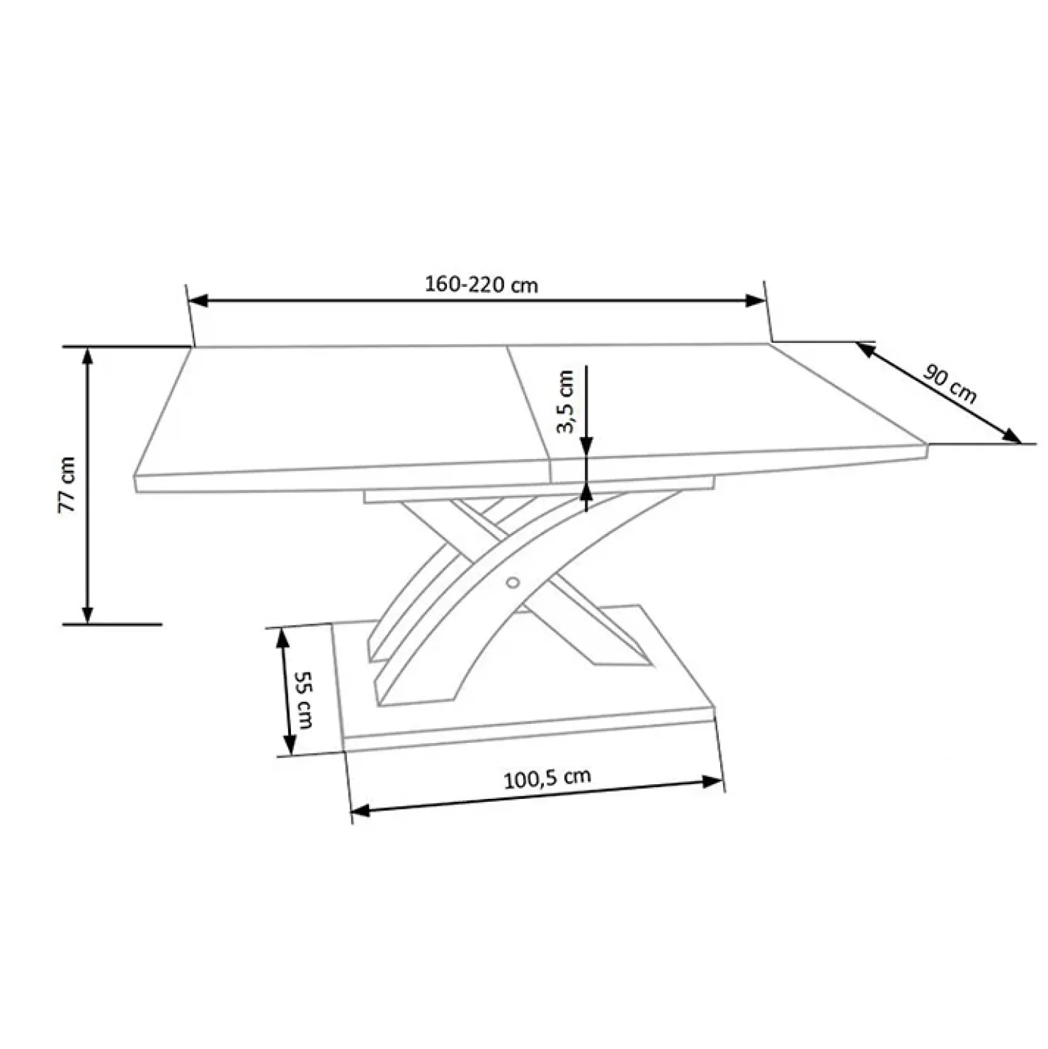 Garnero Arredamenti Tavolo da pranzo allungabile 160/220cm moderno bianco lucido Iride Gihome® Bianco Lucido - Argento Best