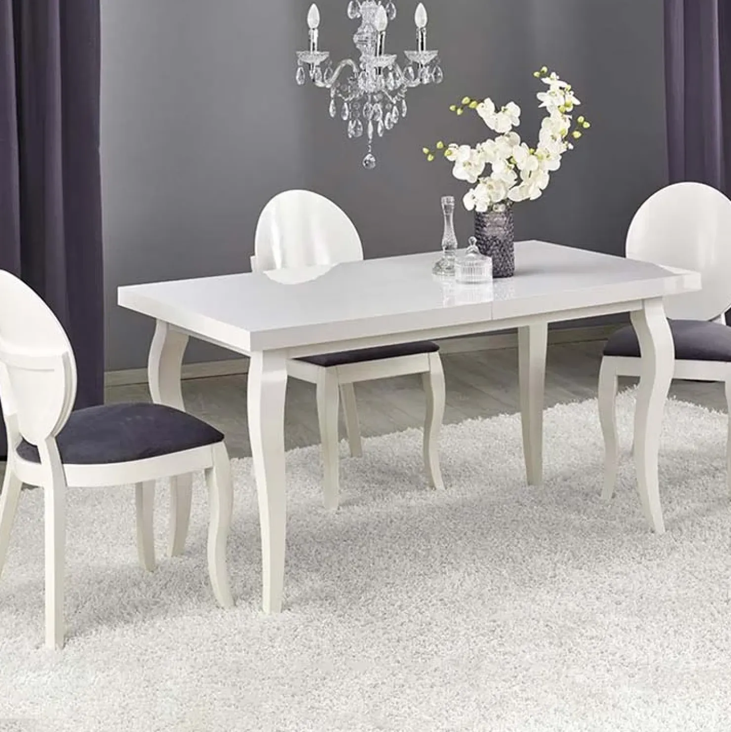 Garnero Arredamenti Tavolo da pranzo allungabile moderno 160/240cm bianco Lovoon Sale