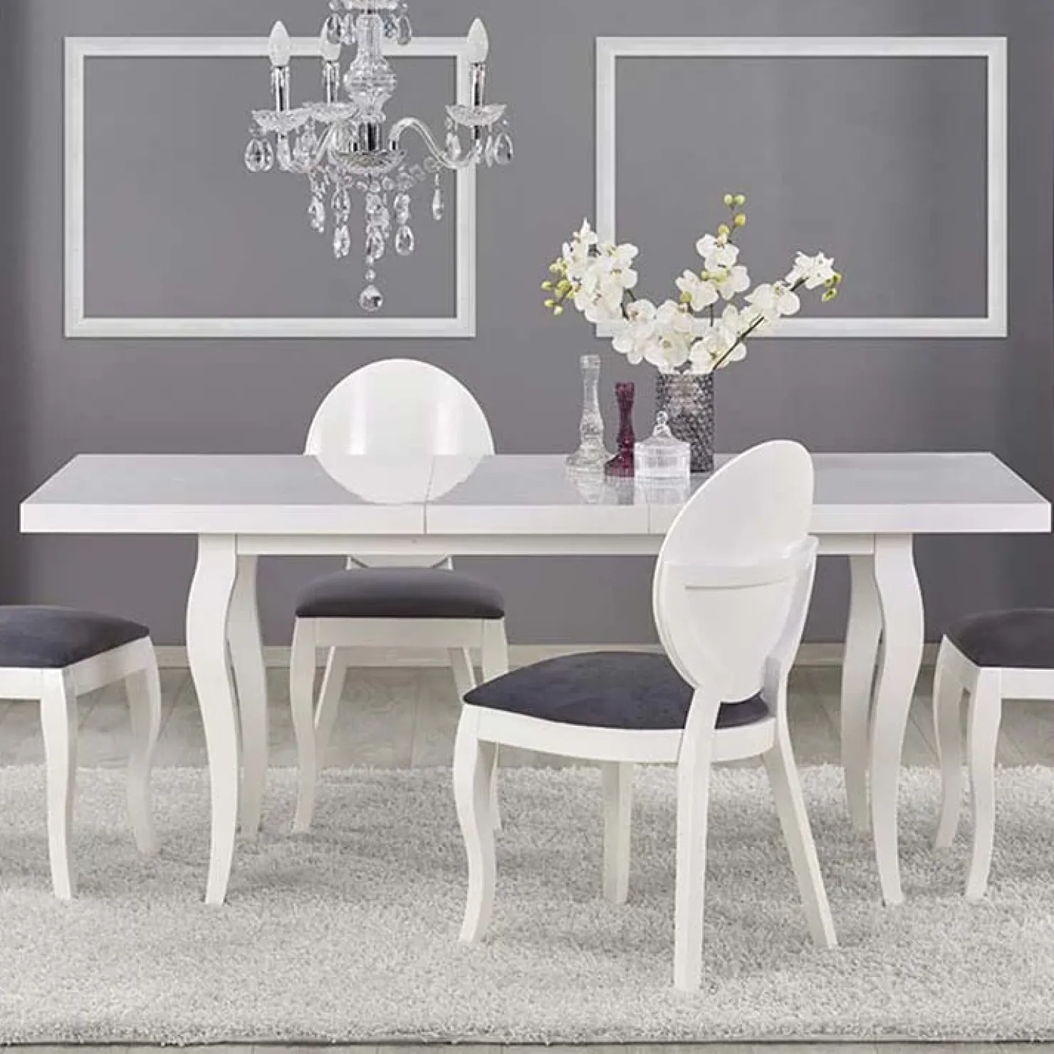 Garnero Arredamenti Tavolo da pranzo allungabile moderno 160/240cm bianco Lovoon Sale