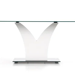 Garnero Arredamenti Tavolo da pranzo in vetro moderno 150x90cm bianco nero Ninfea Online