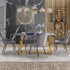 Garnero Arredamenti Tavolo da pranzo moderno 160x90cm marmo nero oro Stella Best